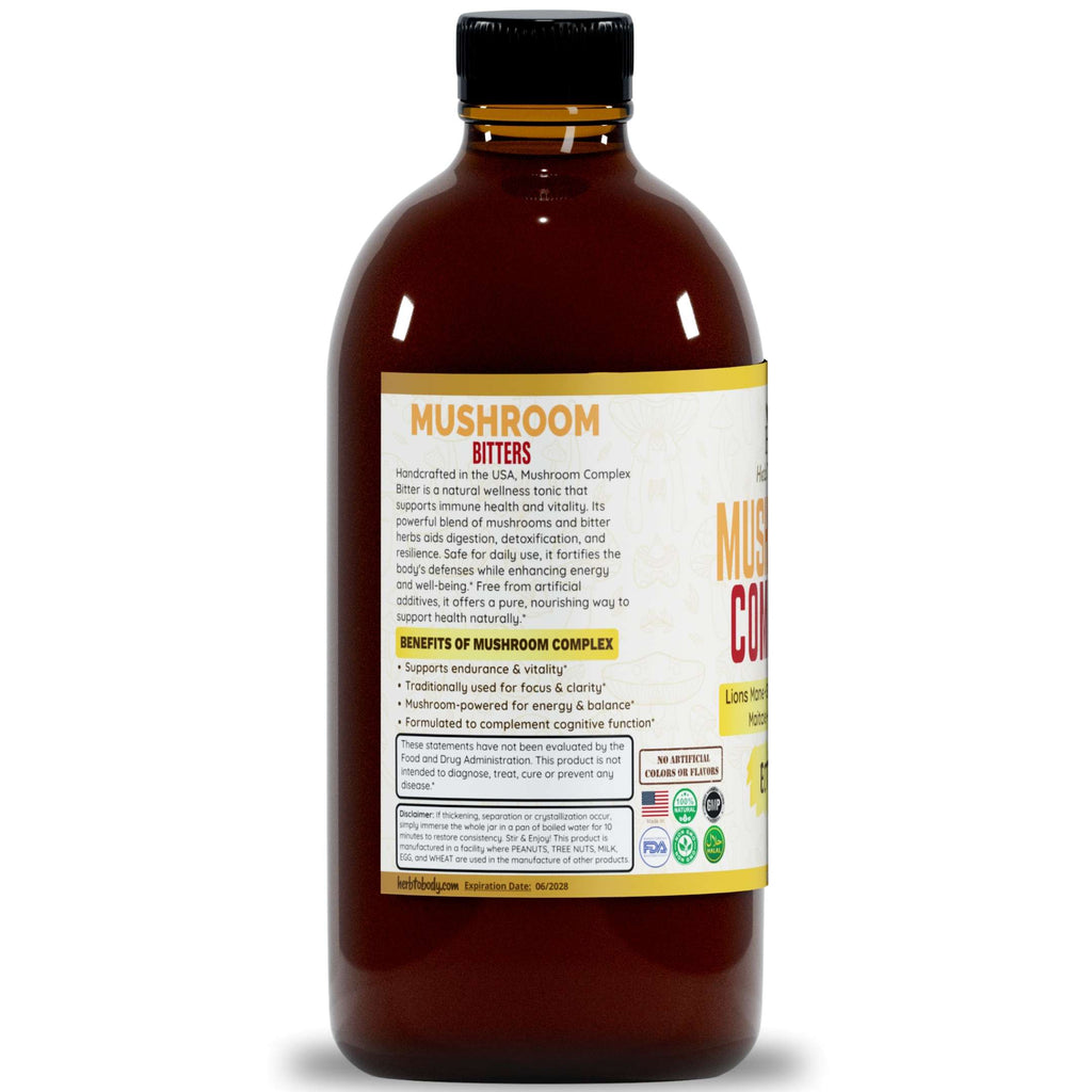 Herb to Body Mushroom Complex Bitters Liquid Supplement 16 oz