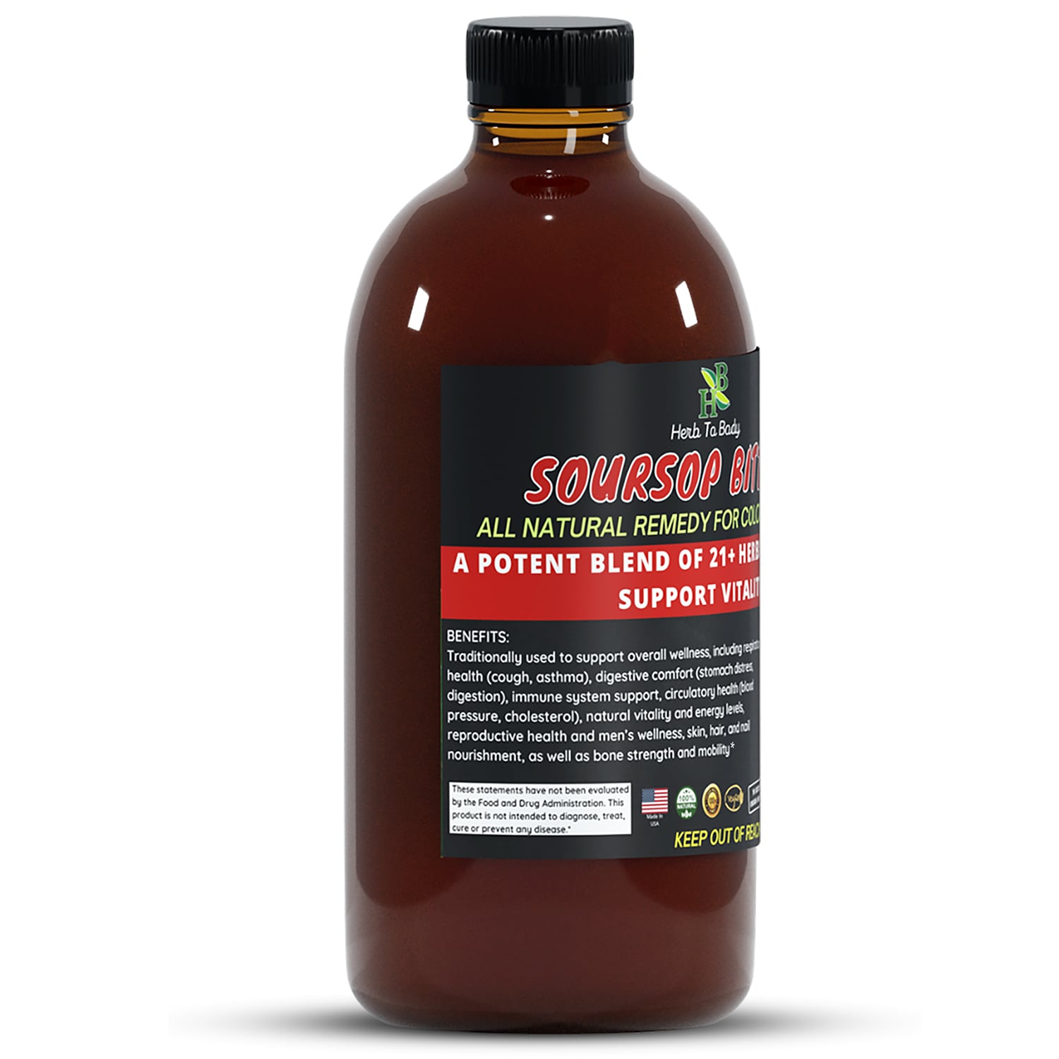 Herb to Body Soursop Bitters Herbal Tonic 16oz