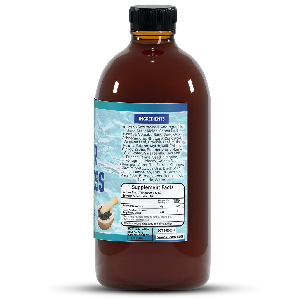 Herb to Body Super Sea Moss Bitter Herbal Tonic 16oz