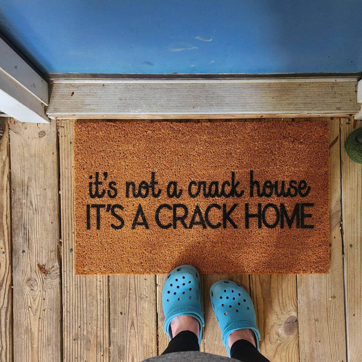 HamlinRowShop Not a Crack House Crack Home Coir Door Mat