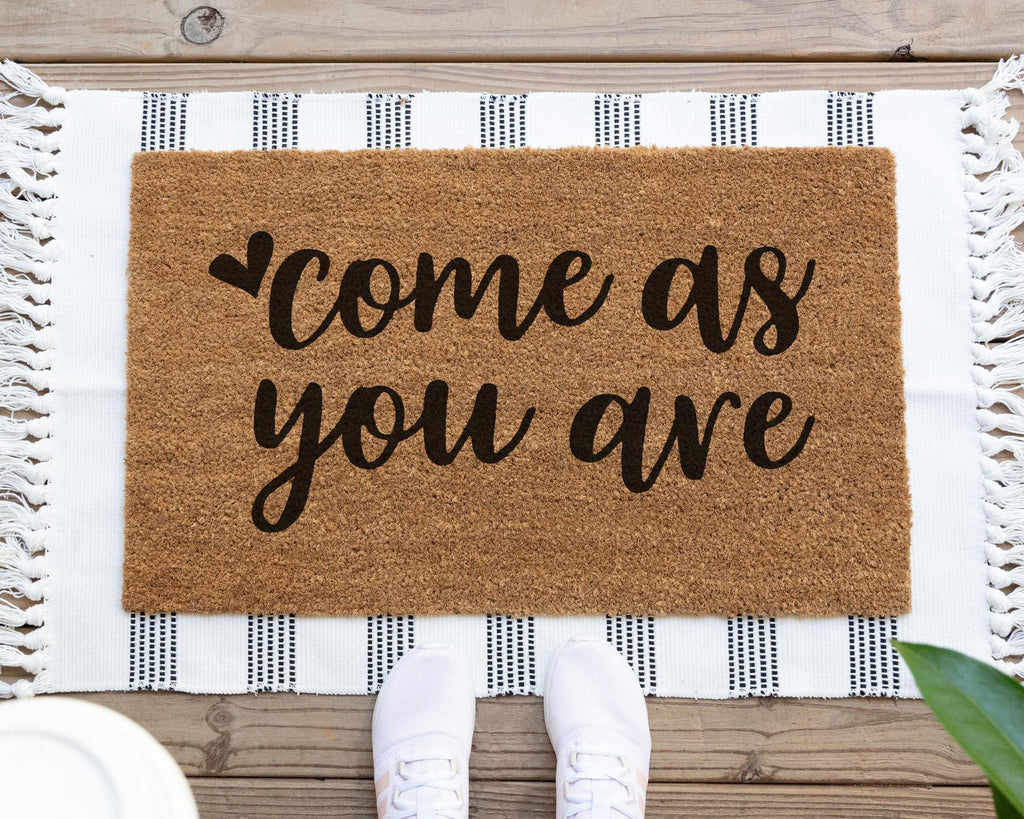 HamlinRowShop Come As You Are Natural Coir Doormat Welcome Mat