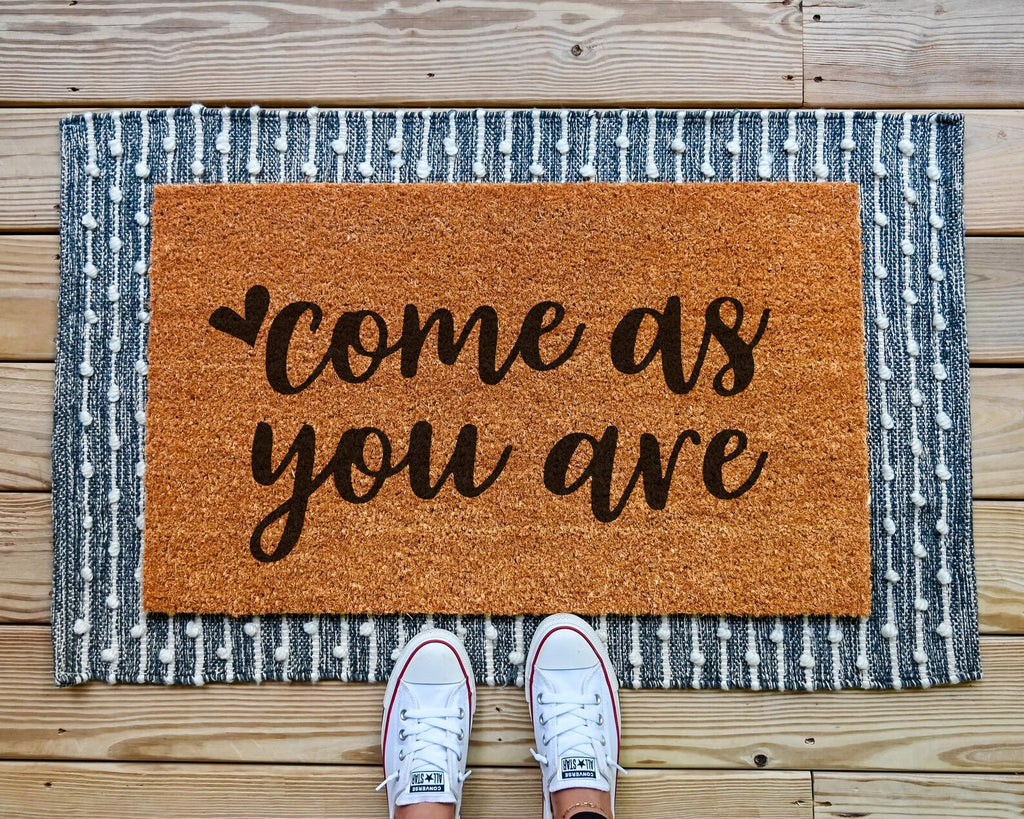 HamlinRowShop Come As You Are Natural Coir Doormat Welcome Mat