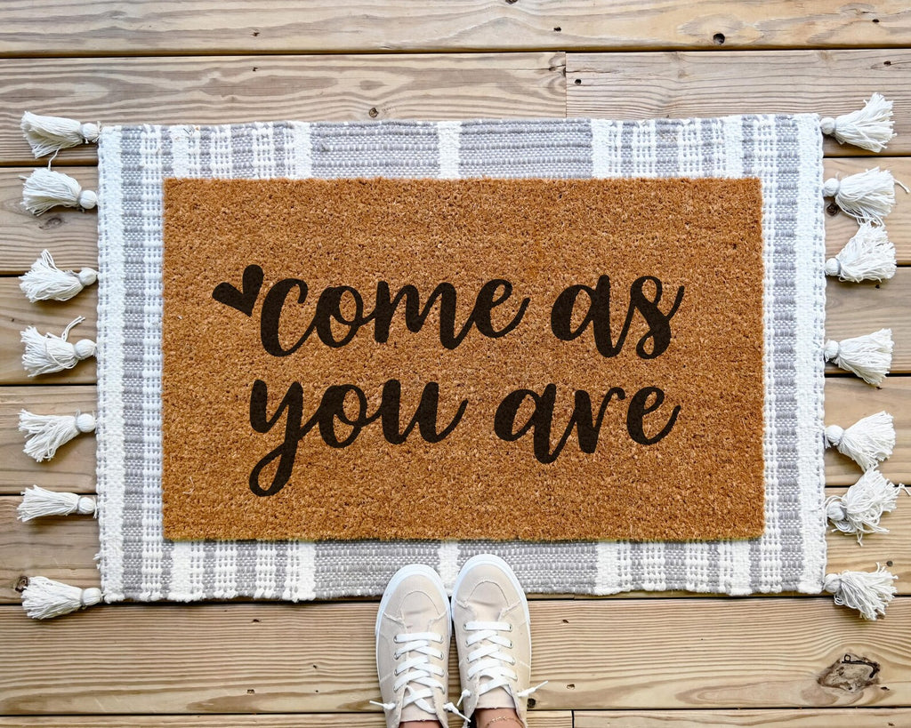 HamlinRowShop Come As You Are Natural Coir Doormat Welcome Mat