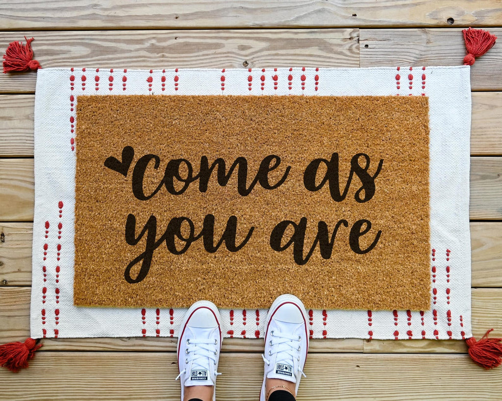 HamlinRowShop Come As You Are Natural Coir Doormat Welcome Mat