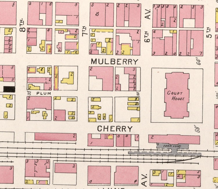 GenealogicalSurveyor 1906 Des Moines Polk County Iowa Giclée Print 20x24in