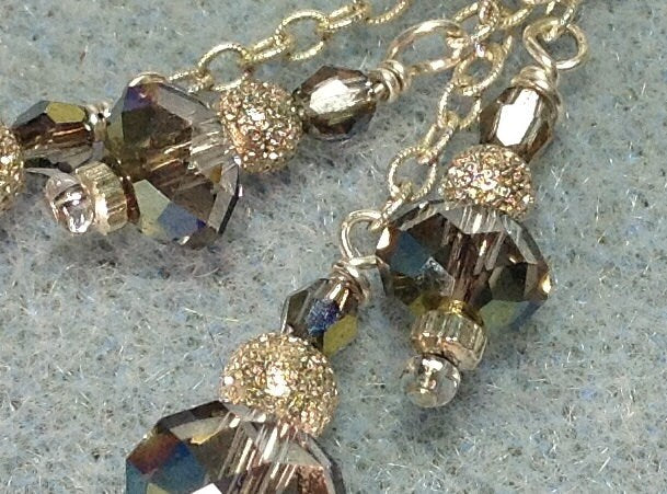 MossberryandStone Swarovski Crystal Dangle Earrings Sterling Silver