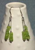 MossberryandStone Sterling Silver Rough Cut Peridot Dangle Earrings