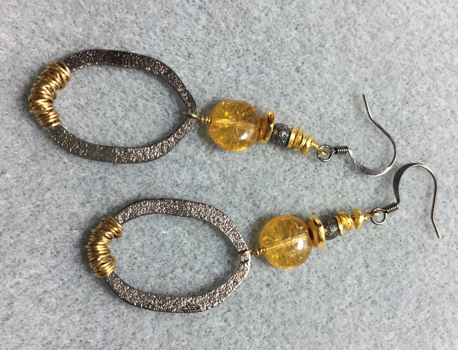 MossberryandStone Long Dangle Earrings Oxidized Silver 2.25in