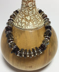 MossberryandStone Smoky Quartz Swarovski Crystal Beaded Bracelet