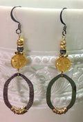 MossberryandStone Long Dangle Earrings Oxidized Silver 2.25in