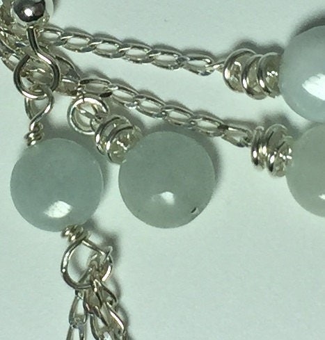 MossberryandStone Aquamarine Sterling Silver Dangle Earrings March Birthstone