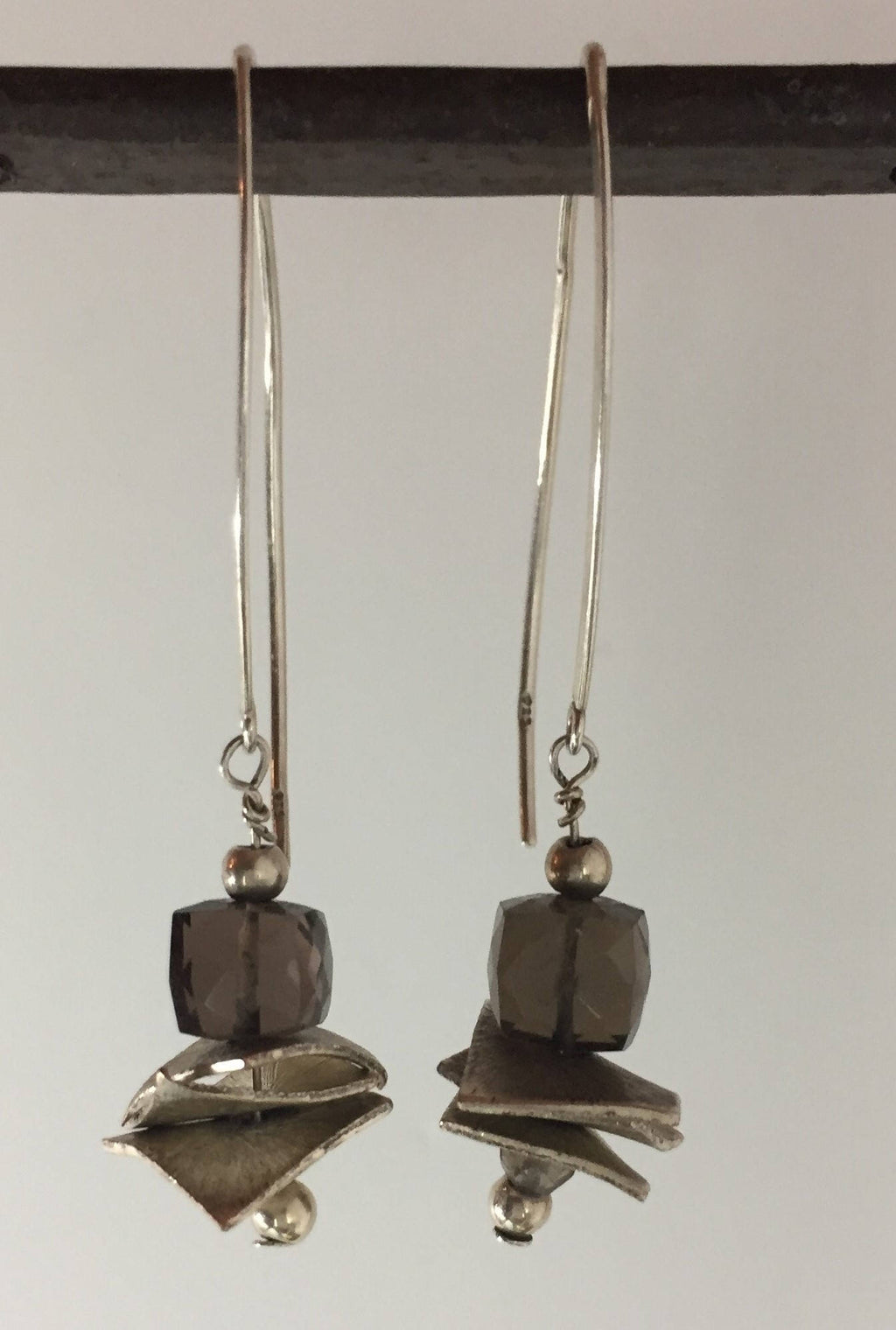 MossberryandStone Sterling Silver Faceted Gemstone Dangle Earrings