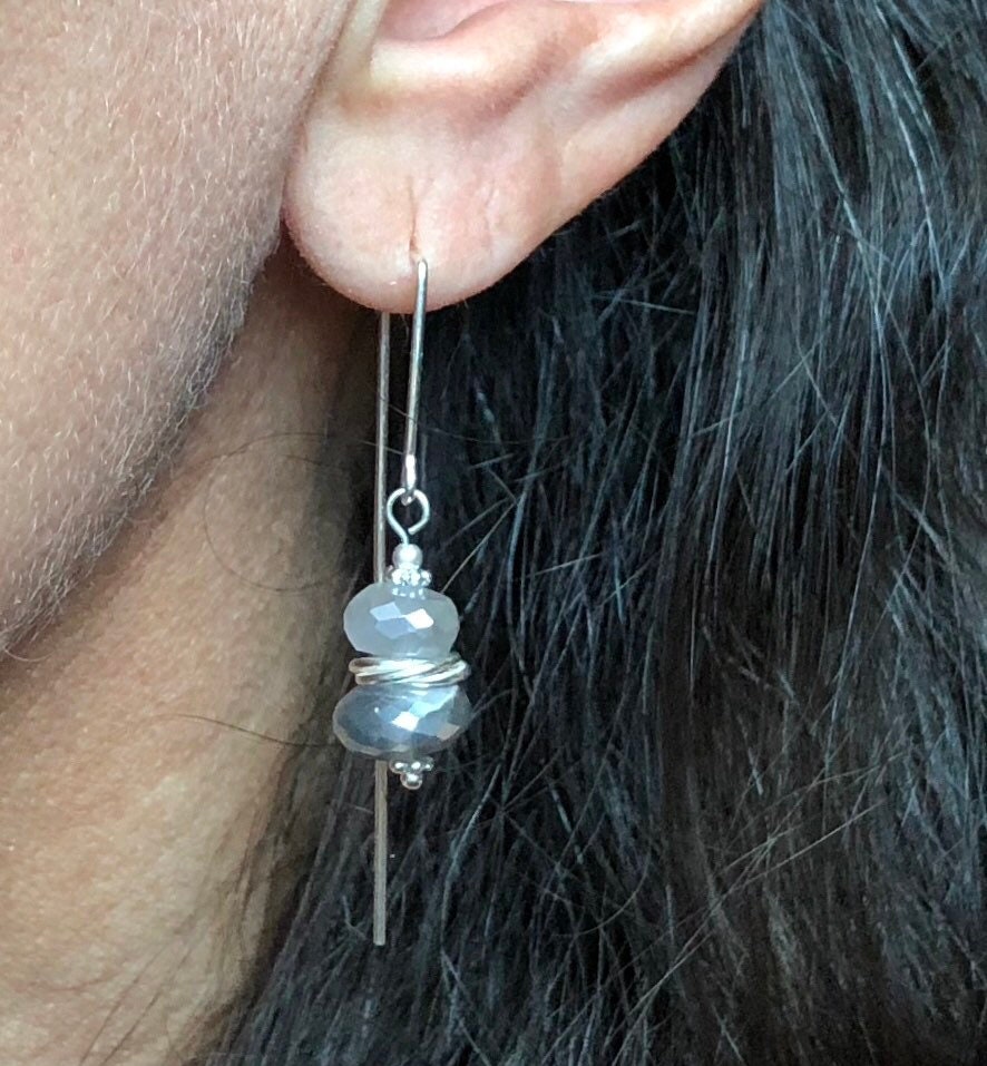 MossberryandStone Design-Your-Own Dangle Earrings Moonstone Labradorite