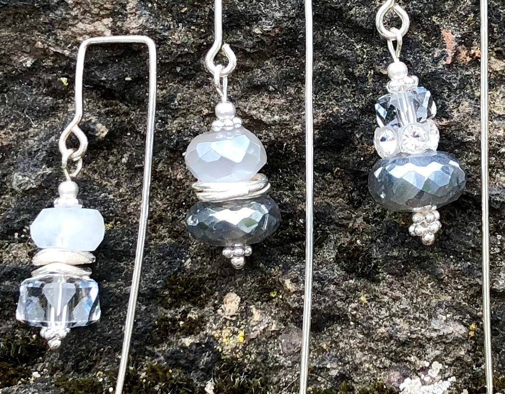 MossberryandStone Design-Your-Own Dangle Earrings Moonstone Labradorite