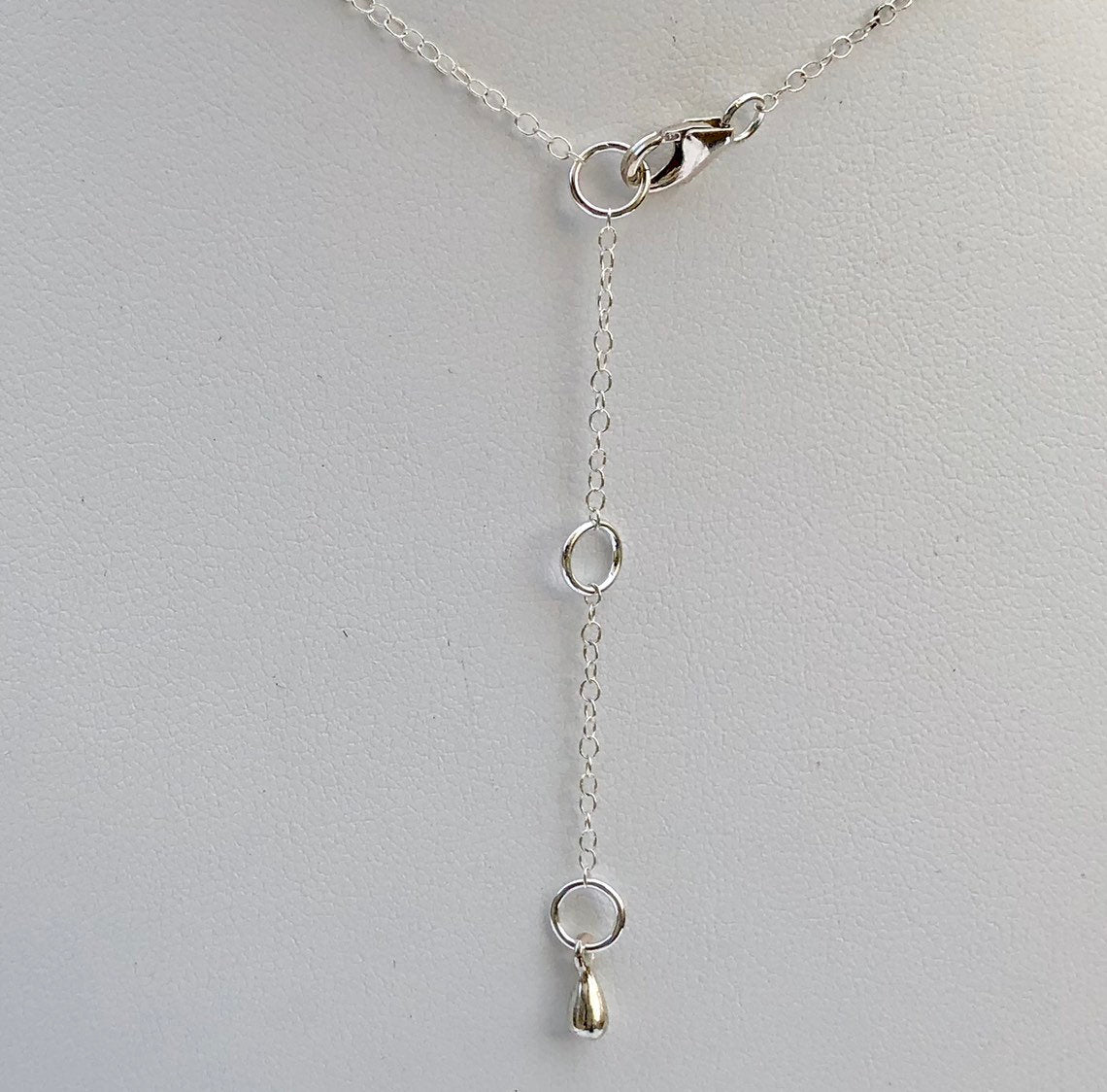 MossberryandStone Sterling Silver Triple Sequin Charm Necklace 14-16in Adjustable