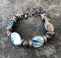 MossberryandStone Shell and Lava Stone Beaded Toggle Bracelet