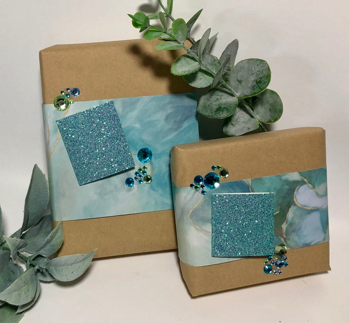 MossberryandStone Gift Wrap Add On with Blue Green Gems