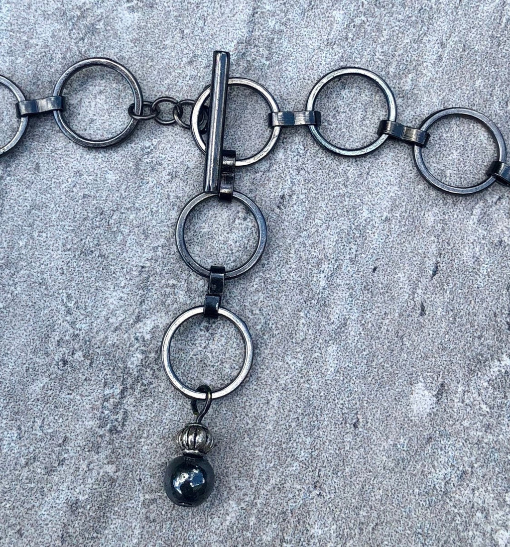 MossberryandStone Recycled Glass Choker Necklace Lavender Adjustable Chunky