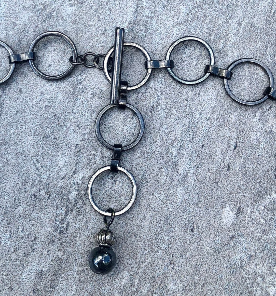 MossberryandStone Recycled Glass Choker Necklace Lavender Adjustable Chunky