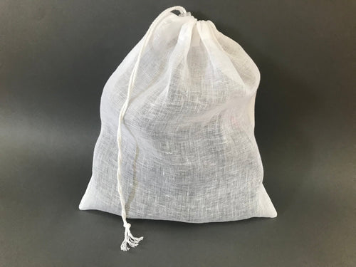 Coolandmellow Linen Mesh Laundry Bag Drawstring White