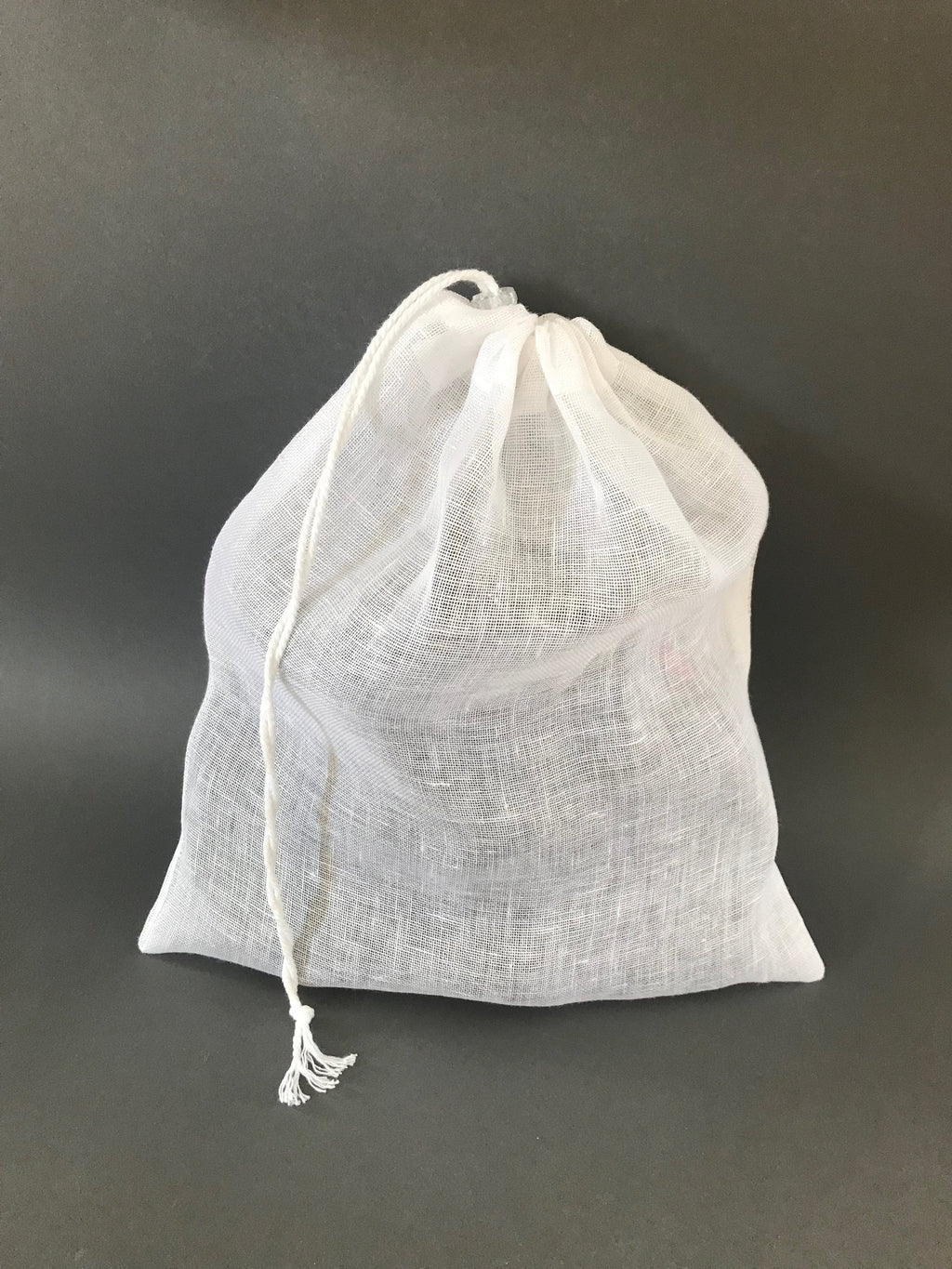 Coolandmellow Linen Mesh Laundry Bag for Delicates Drawstring White