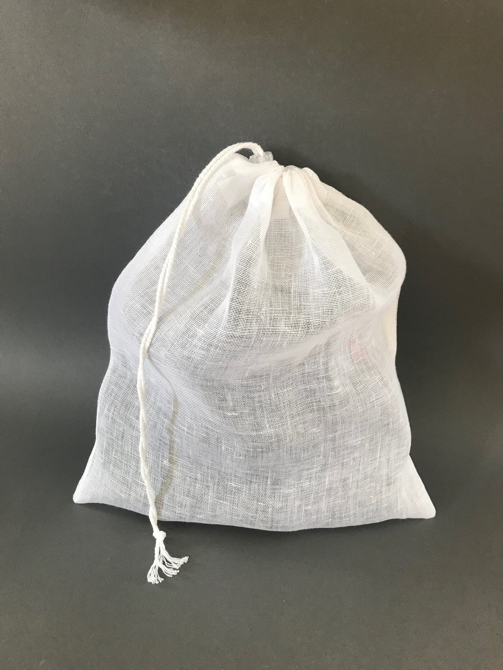 Coolandmellow Linen Mesh Laundry Bag for Delicates Drawstring White