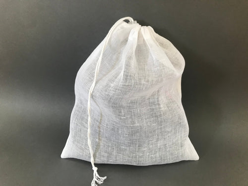 Coolandmellow Linen Mesh Laundry Bag Drawstring Wash Bag for Delicates White