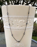 MossberryandStone Oxidized Silver CZ Chain Necklace 16in