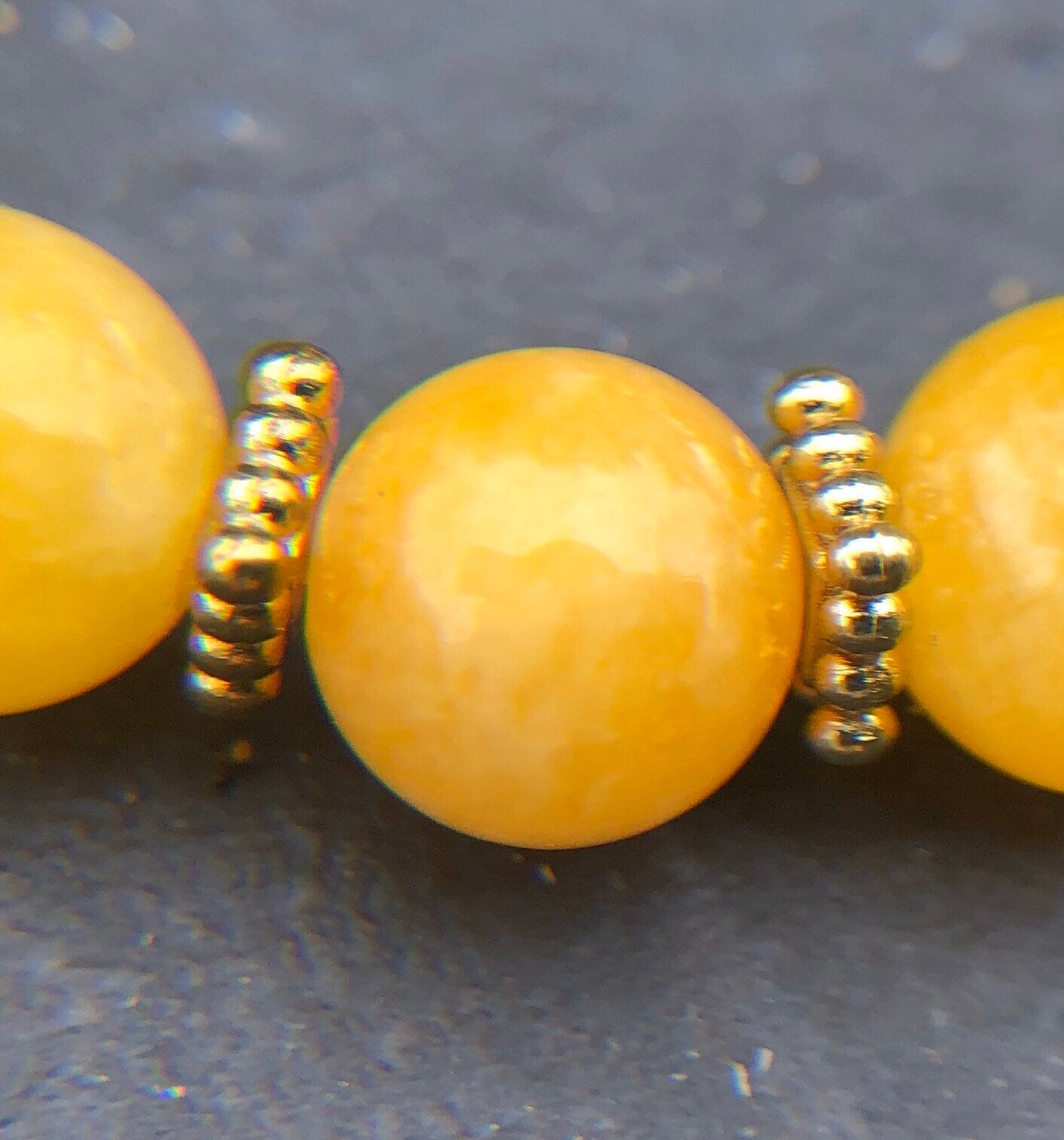 Warm Honey Jade Bracelet, Mookaite Bracelet, Antiqued Gold Bracelet, Beaded Bracelet, Stretch Bracelet, Stackable Bracelet