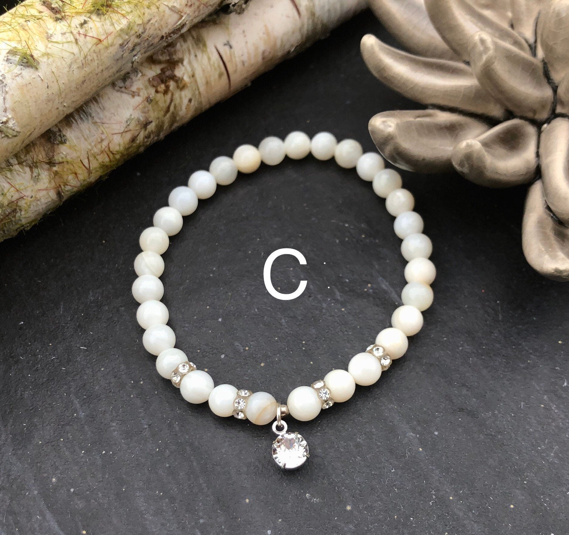 MossberryandStone Spring Fling Beaded Bracelet Stack 6mm Natural Stones