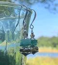 MossberryandStone Roman Glass and Smoky Quartz Dangle Earrings