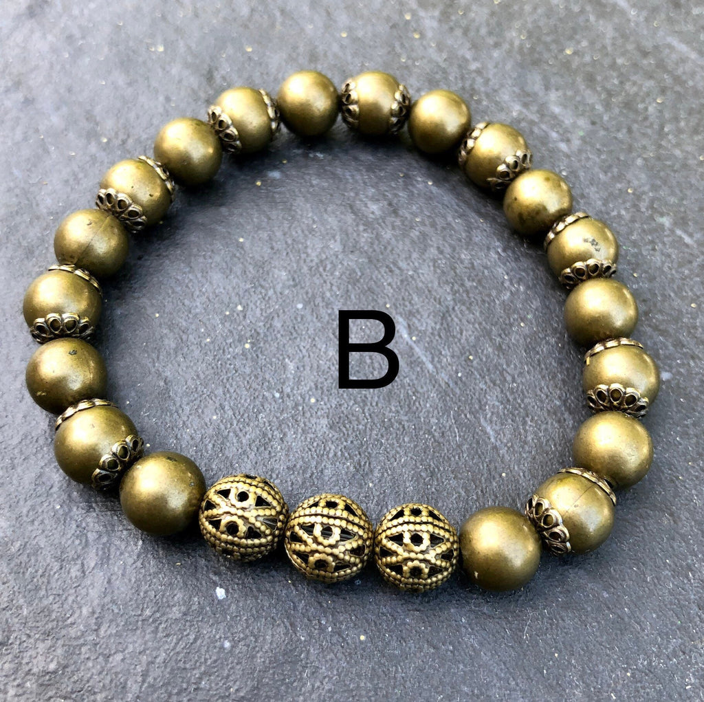 MossberryandStone Fan Flare Beaded Stretch Bracelet Set 3-Piece