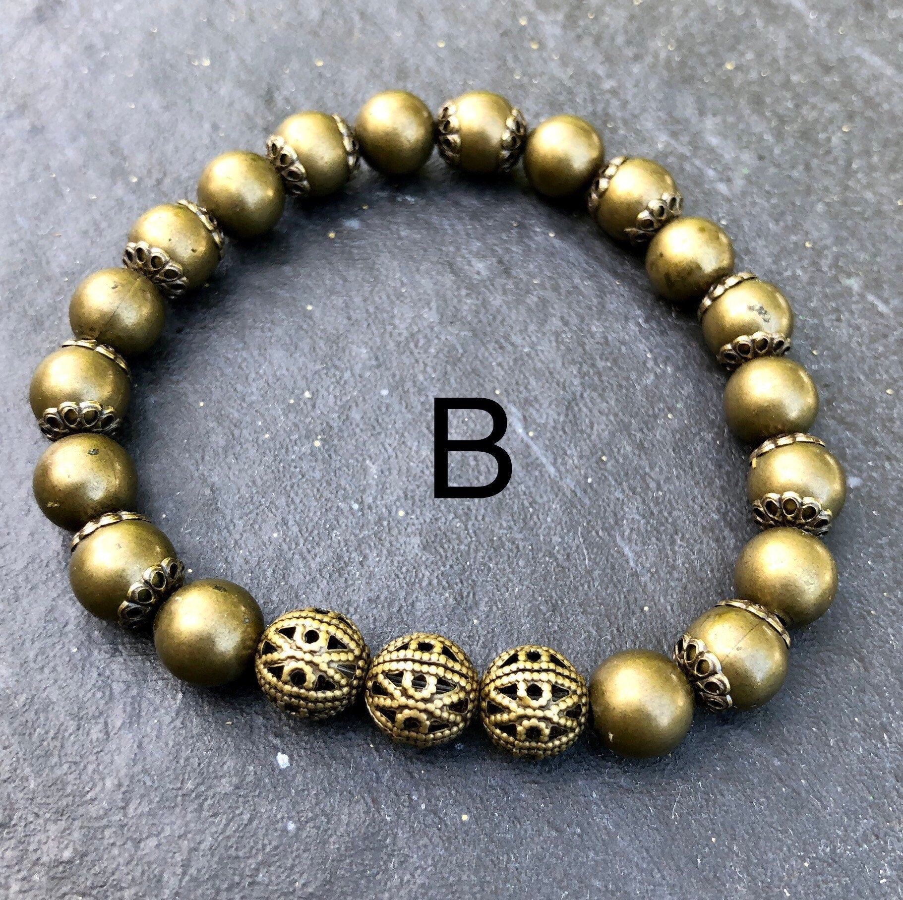 MossberryandStone Fan Flare Beaded Stretch Bracelet Set 3-Piece