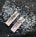 MossberryandStone Leather and Silver Dangle Earrings With Swarovski Crystal