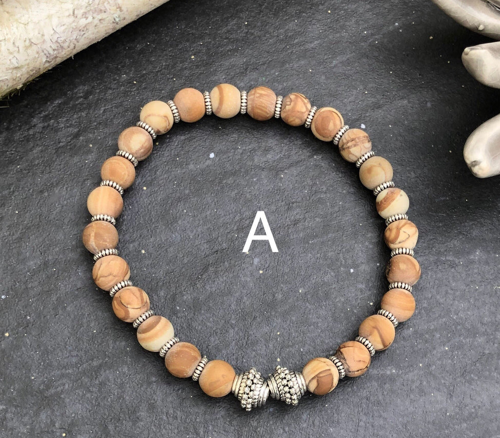 MossberryandStone Spring Fling Beaded Bracelet Stack 6mm Natural Stones