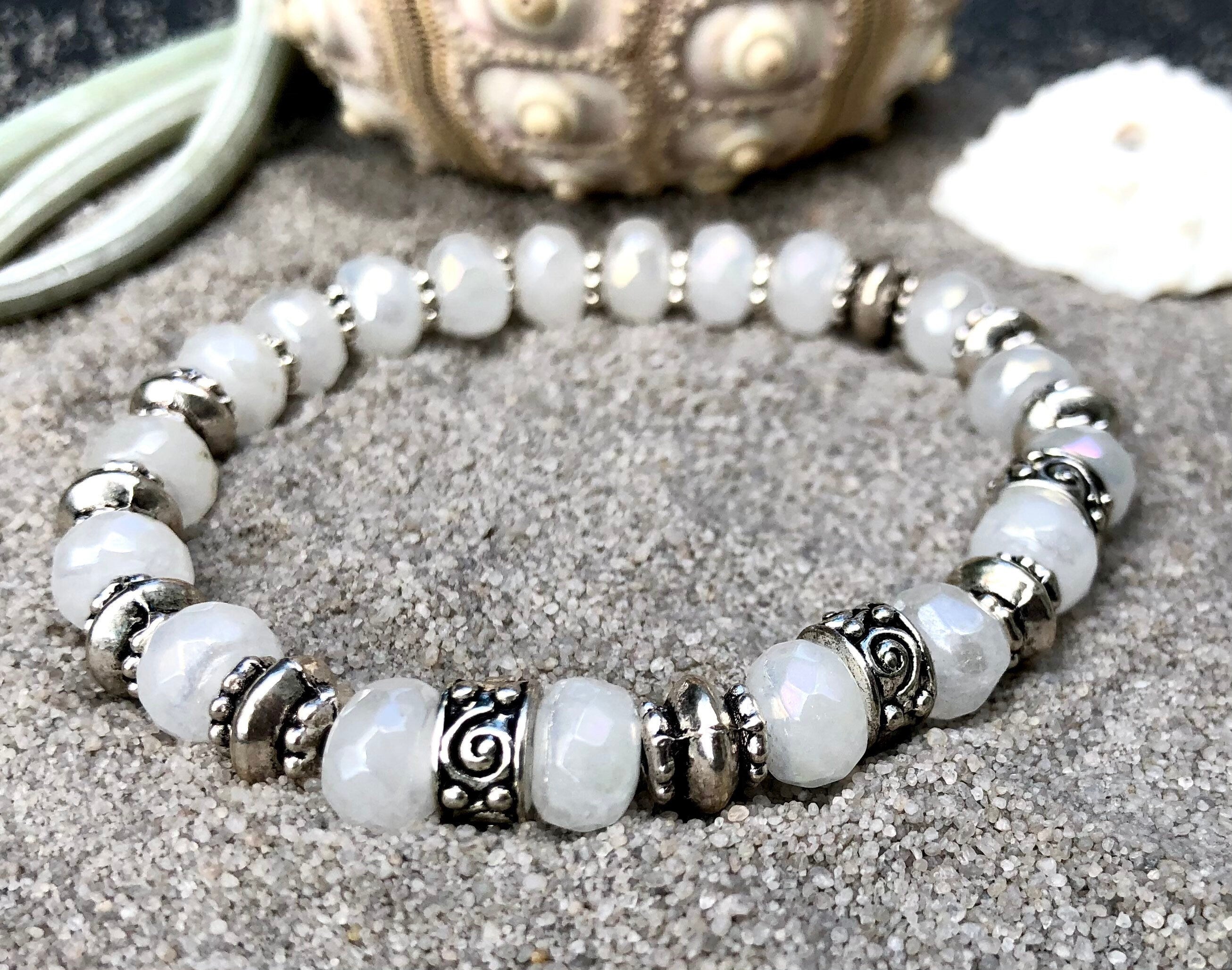 MossberryandStone Starfish Bracelet Stack 3-Piece Beaded Bracelet Set 6.5in