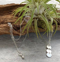 MossberryandStone Sterling Silver Triple Sequin Charm Necklace 14-16in Adjustable