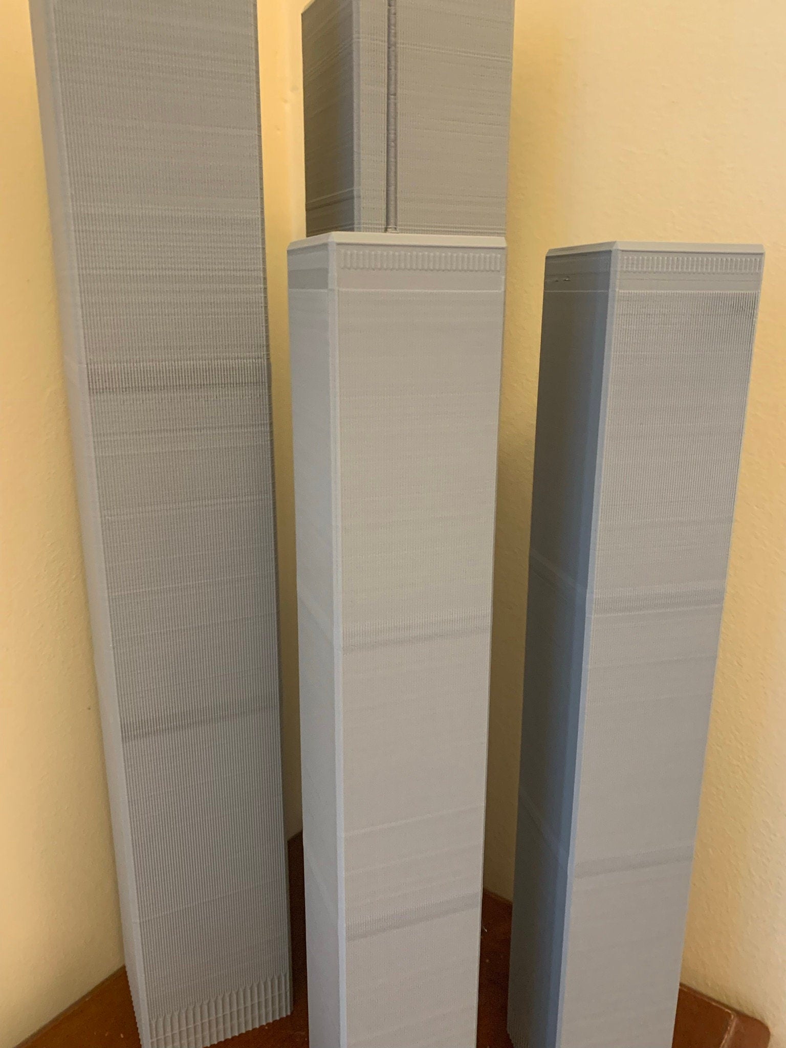 StarsoftheCity Twin Towers Model- 3D Printed Statue 17.75in Gray