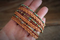 Men's Boho Leather Wrap Bracelet: Braided Copper Beaded Style
