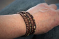 BohoWrapFrancesca Boho Leather Wrap Bracelet Miyoki Seed Beads Magnetic Clasp