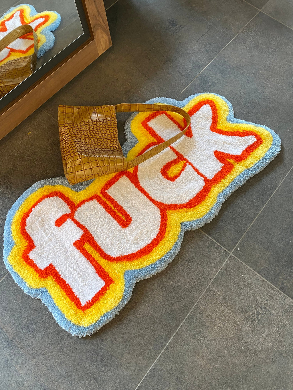 OrnnWorks Rainbow F*ck Fluffy Tufted Rug