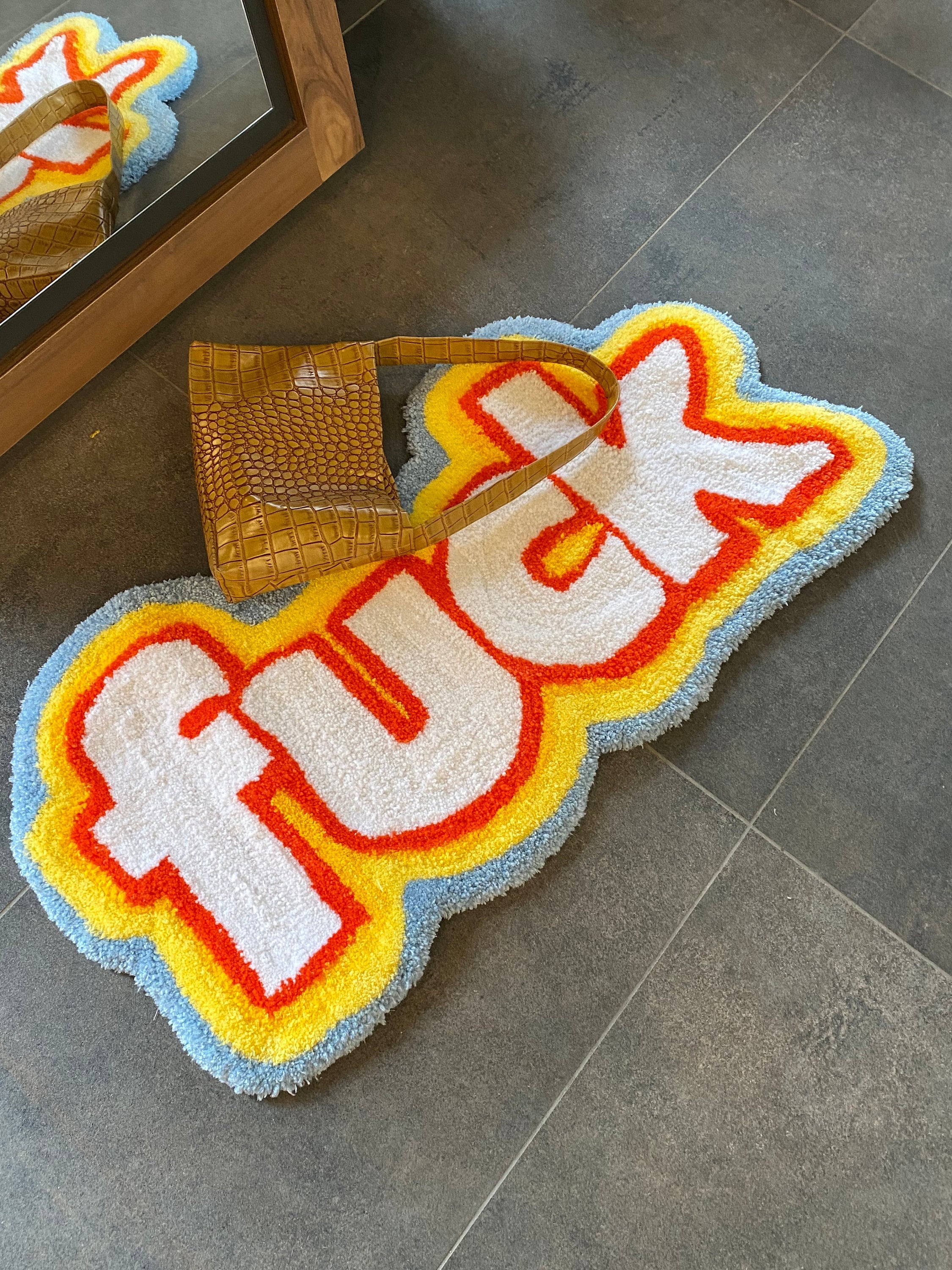 OrnnWorks Rainbow F*ck Fluffy Tufted Rug