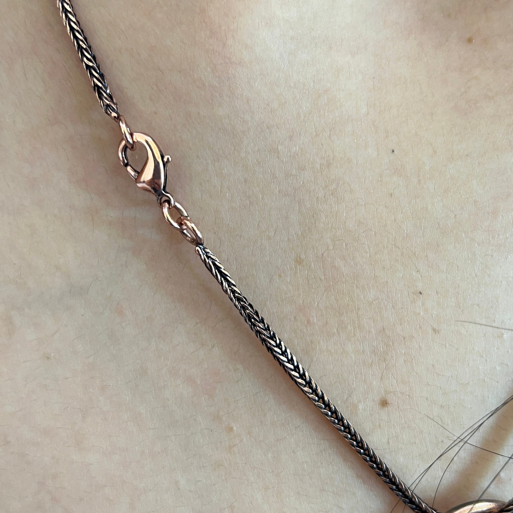 Handmade Copper Circle Pendant Necklace: Wire Wrapped Jewelry, 20 Inch Chain