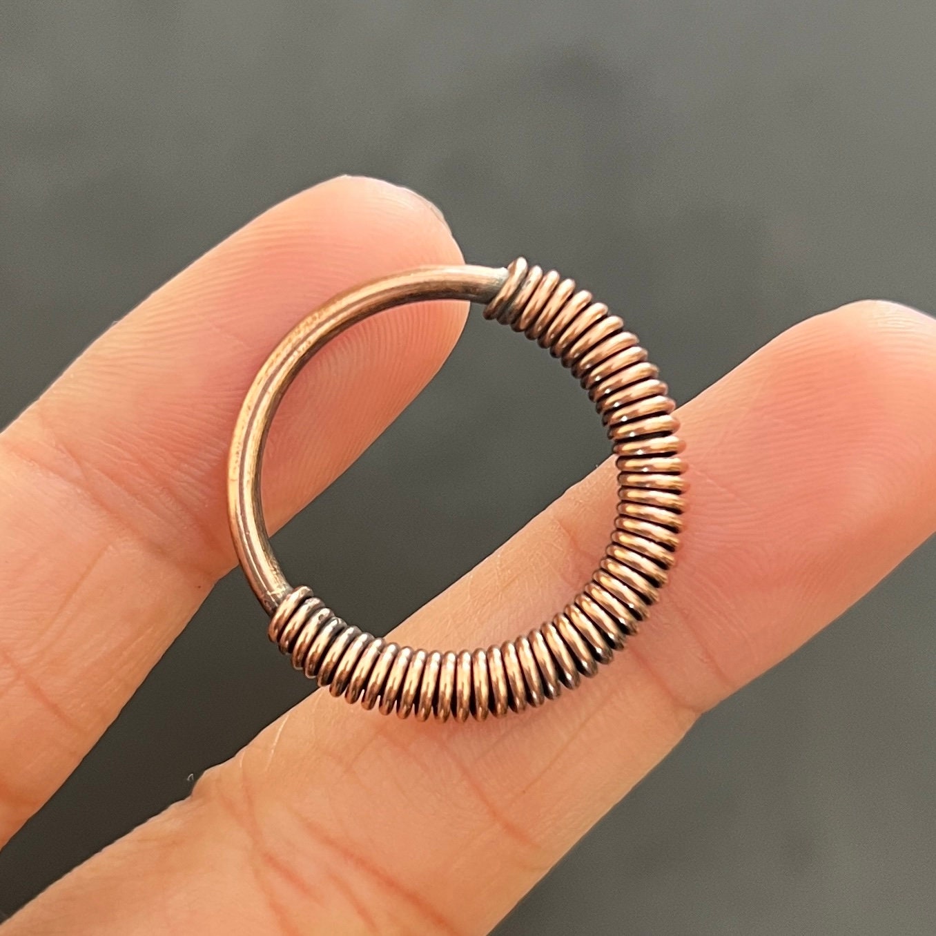 Handmade Copper Circle Pendant Necklace: Wire Wrapped Jewelry, 20 Inch Chain