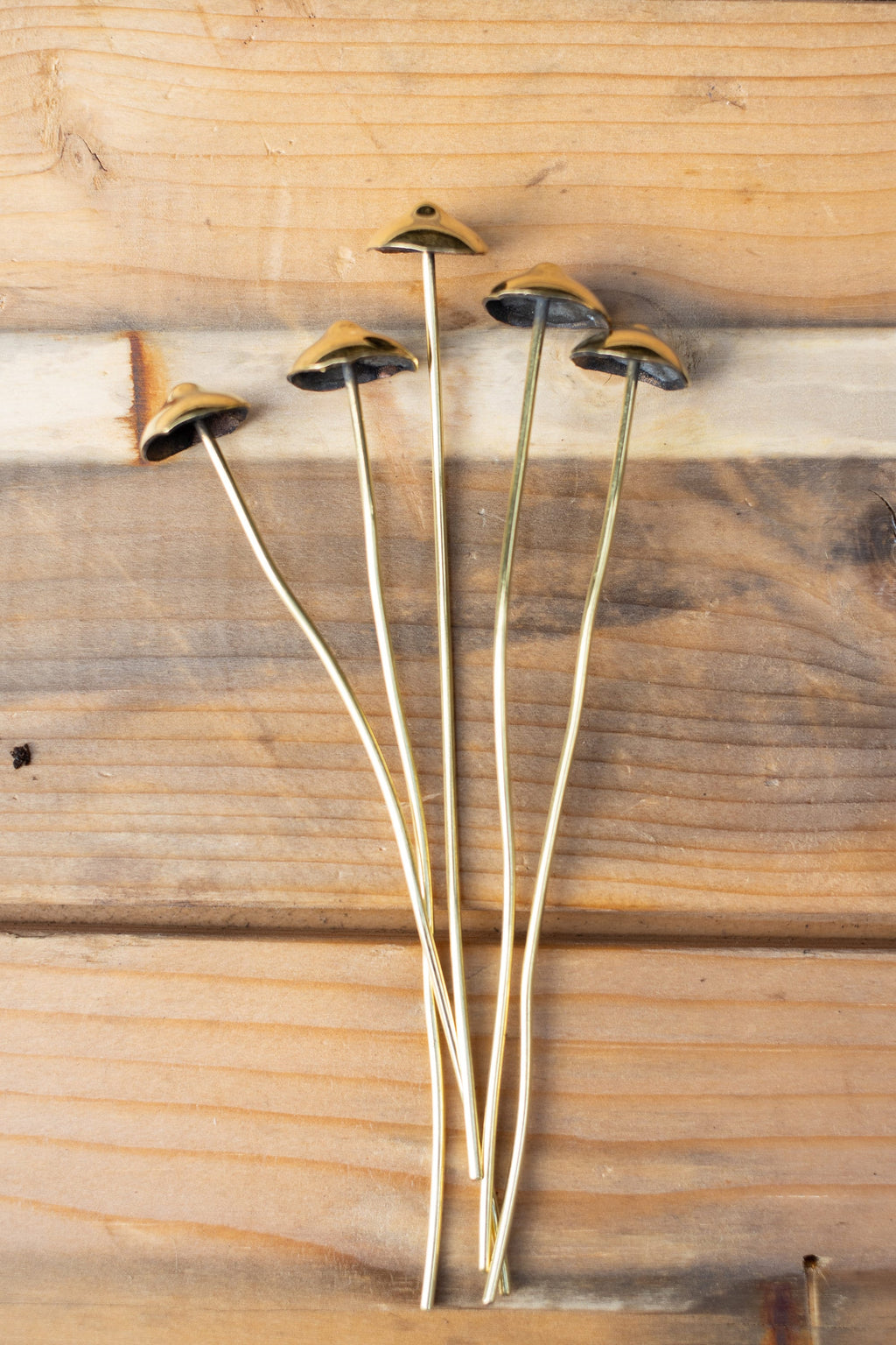 GazRye Handcrafted Brass Mushroom Garden Decoration Single Piece
