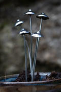 GazRye Handcrafted Stainless Steel Mushroom Garden Stake Single