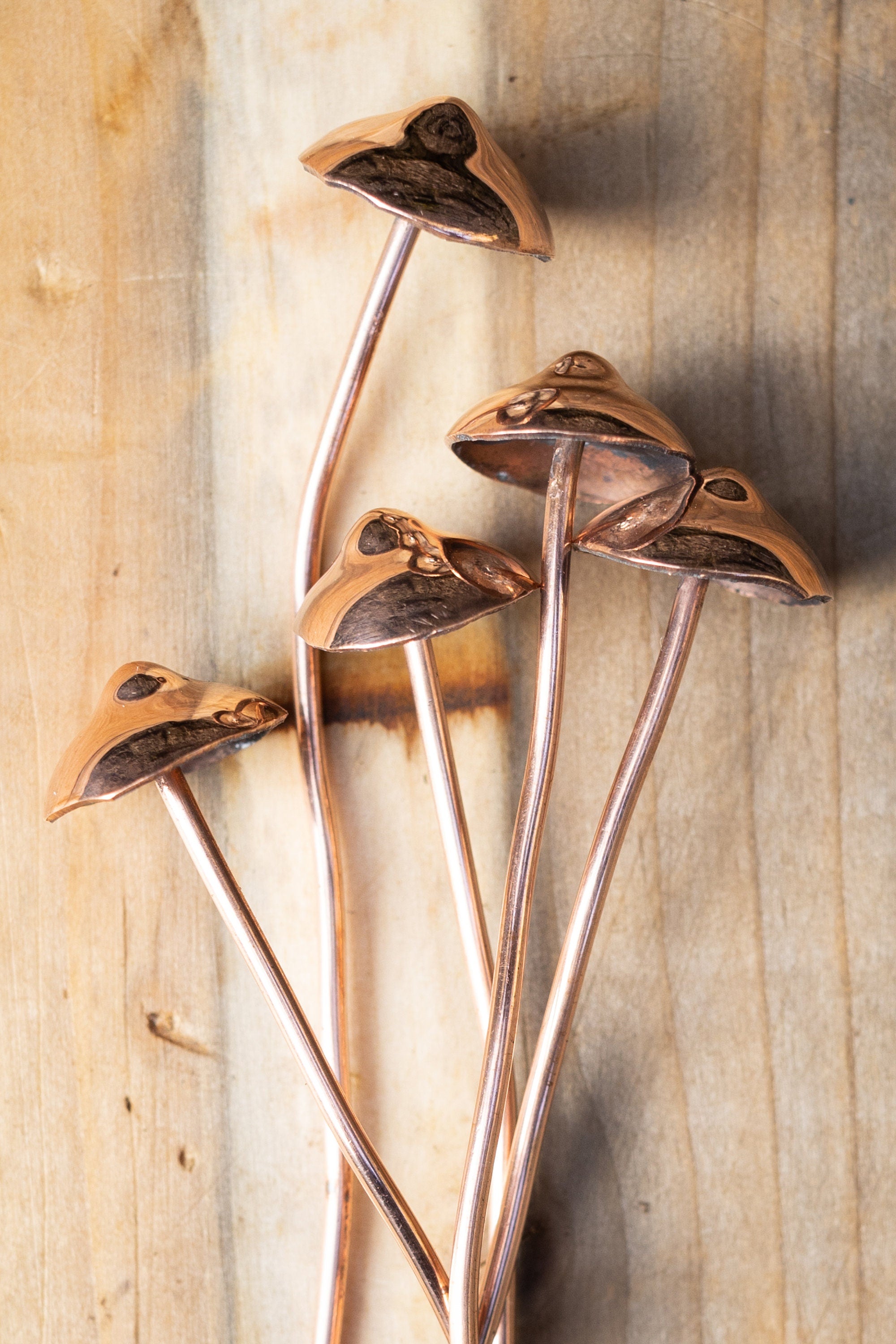 GazRye Handcrafted Copper Mushrooms x1 Garden Decoration