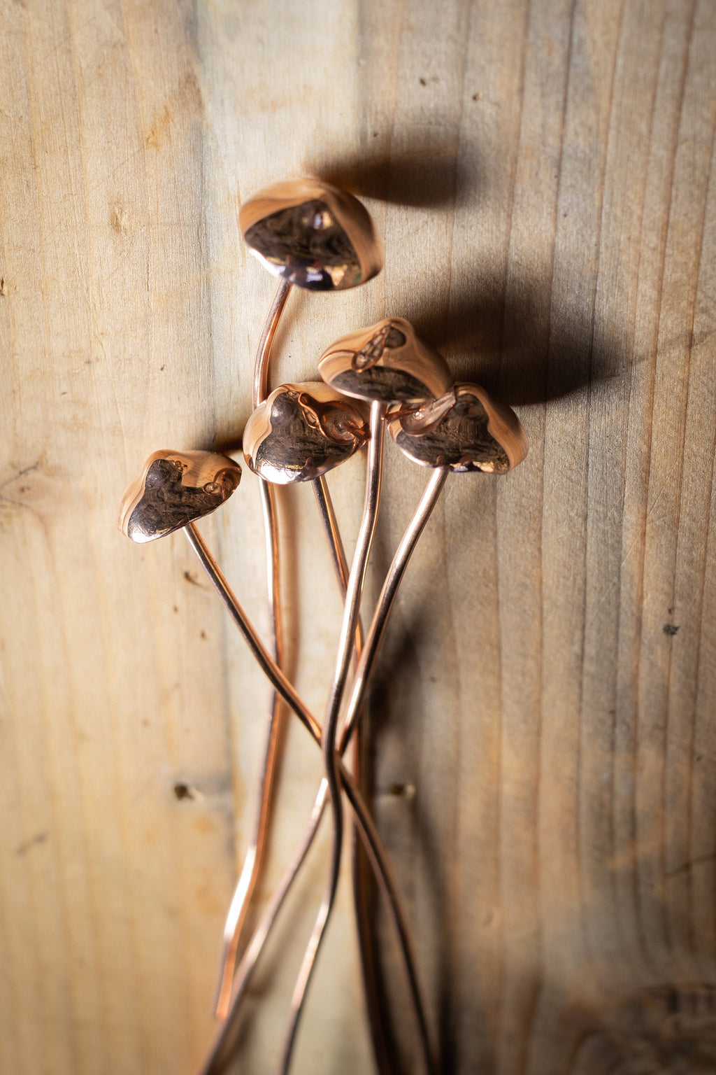 GazRye Handcrafted Copper Mushrooms x1 Garden Decoration