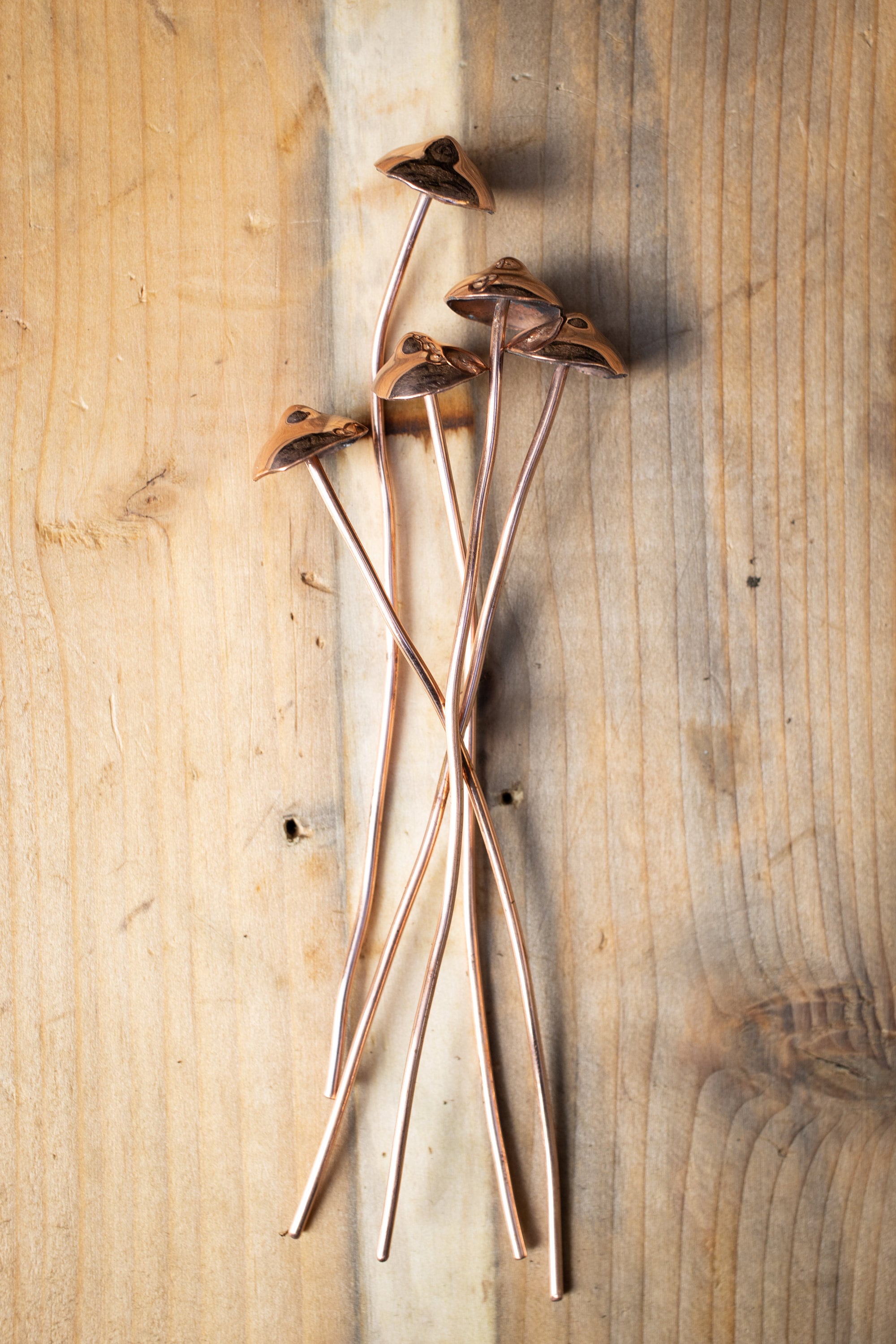 GazRye Handcrafted Copper Mushrooms x1 Garden Decoration