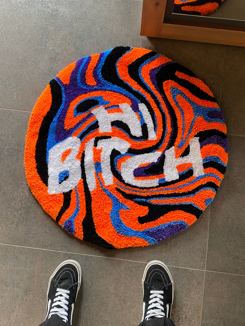 OrnnWorks "Hi B1tch" Handmade Fluffy Tufted Rug